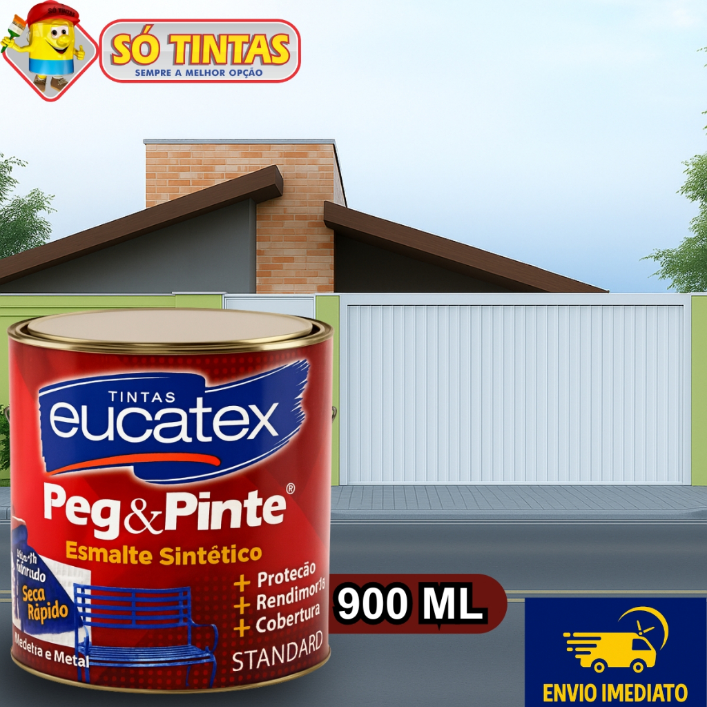 Tinta Esmalte Sintético Eucatex Pegue e Pinte 900 ML, Madeira e Metal, Brilho Standard, Várias Cores em Oferta na Shopee