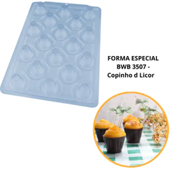 1~4 Forma Bwb Sp 1273 Copinho De Licor Especial Silicone 3 Partes Profissional Cod-3507 (Sp Especial) (CHOCO)