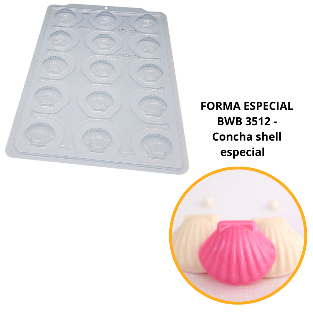 1~4 Forma Bwb Sp253 Concha Shell Especial  Silicone 3 Partes Profissional Cod-3512  (Sp Especial) (CHOCO) em Oferta na Shopee