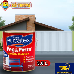 Tinta Esmalte Sintético Eucatex Pegue e Pinte 3,6 L, Madeira e Metal, Brilho Standard, Várias Cores