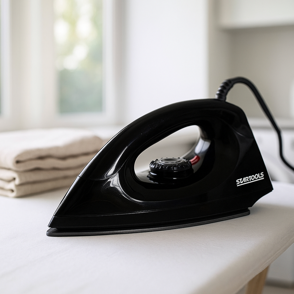 Ferro de Passar a Seco Soft Antiaderente 1000W Leve Base Cerâmica Passa Fácil Preto 110v 220v