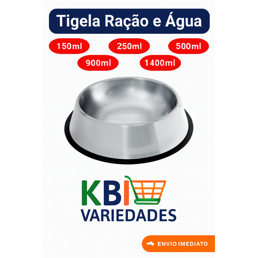 Comedouro e Bebedouro Antiderrapante Vasilha Inox para Cães e Gatos - Resistente Mais Vendido - 150ml a 1400ml em Oferta na Shopee