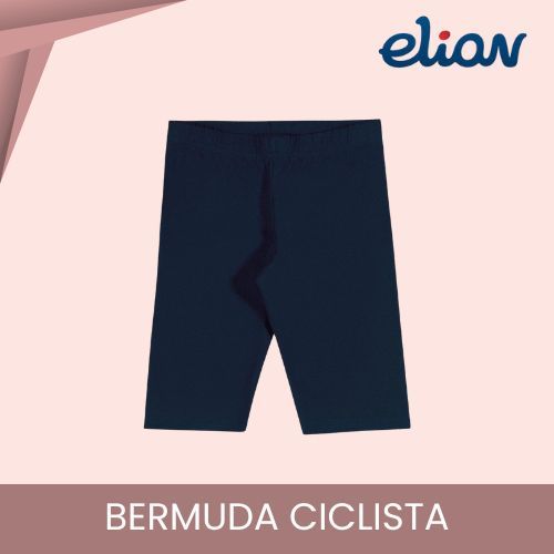 Bermuda Ciclista Infantil Menina Verão Marinho Elian Cotton Uniforme Escola