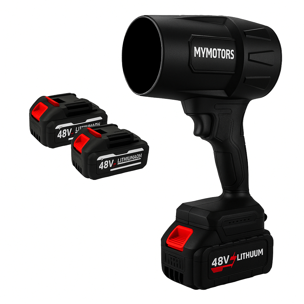 Soprador de Ar Turbo Portátil Mymotors | Remove Folhas e Pó | 2 Baterias Recarregáveis