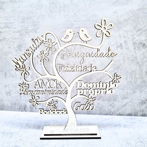 Árvore Mensageira De Mesa Decorativa em MDF Lembrancinha Para Decoração Lar