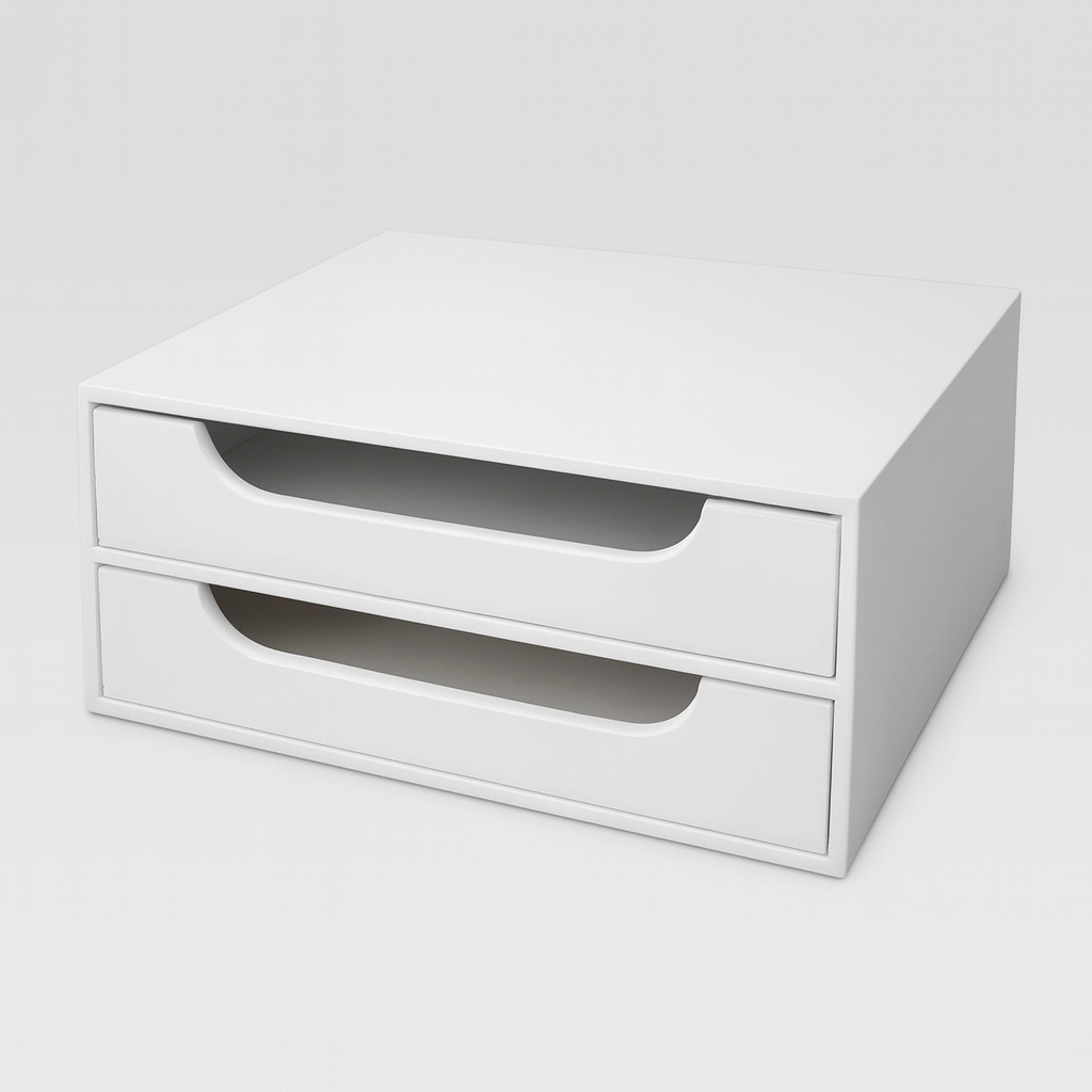 Organizador Branco Decorativo Com Duas Gavetas Tamanho A4 Base Monitor em Oferta na Shopee