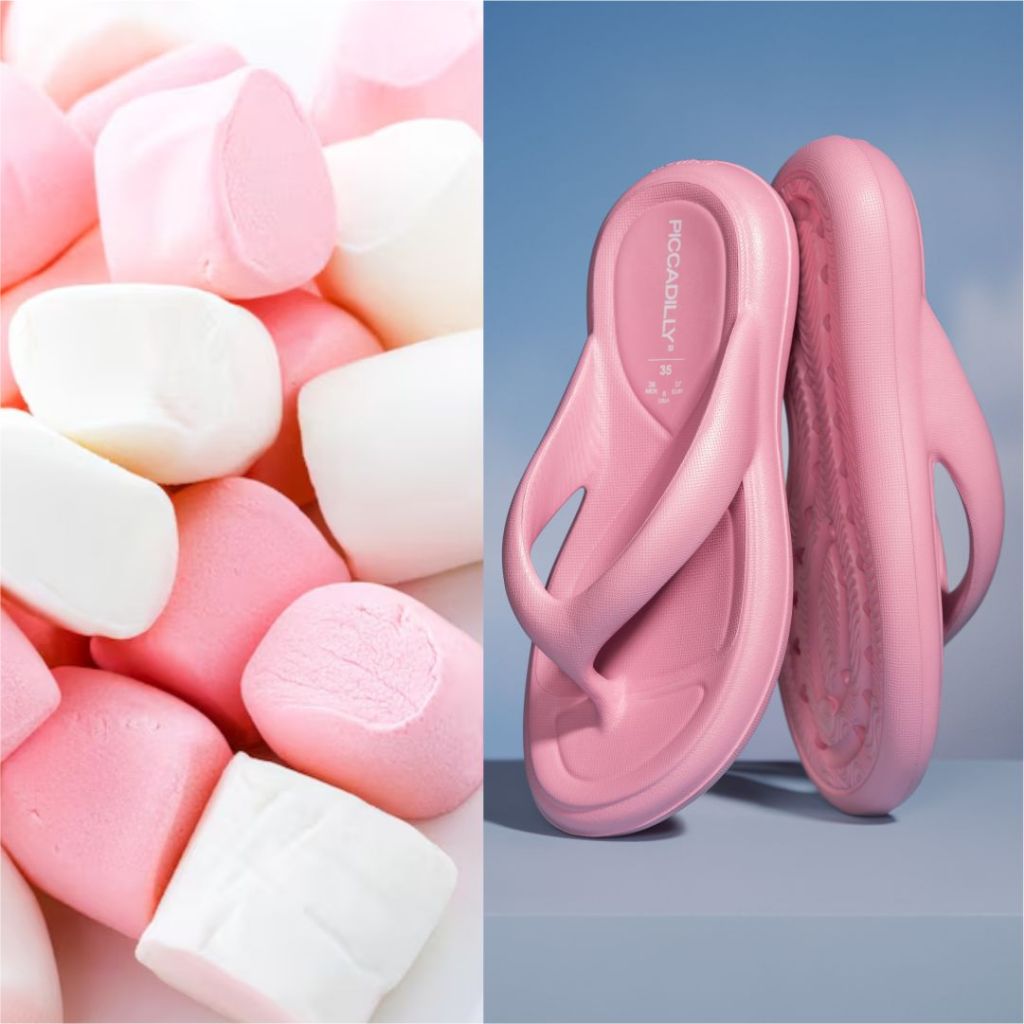 Chinelo de Dedos Piccadilly Marshmallow Nuvem Feminino EVA Macio Leve Anatômico Conforto Anabela Baixo
