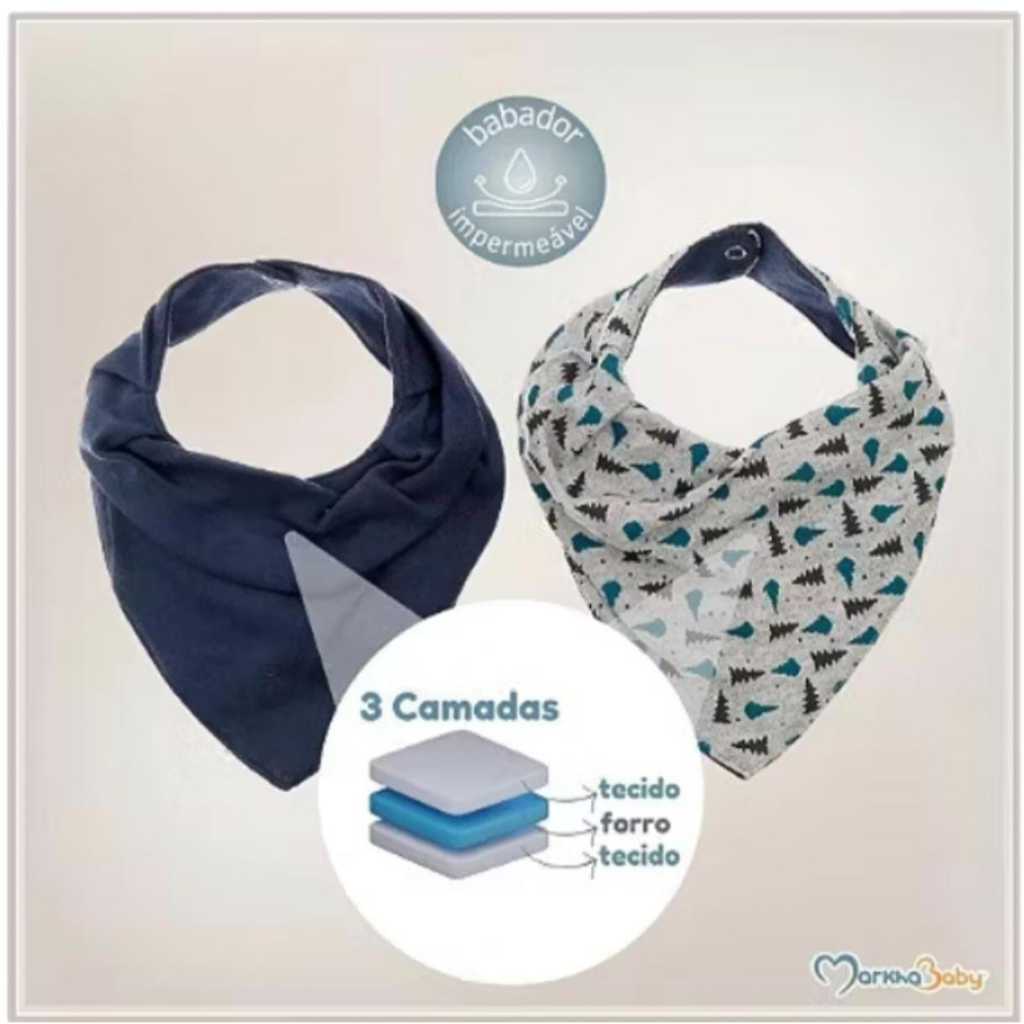 Kit 2 Babadores Bandana À prova d’água para Bebê – Algodão confortavel, Laváveis e Reutilizáveis