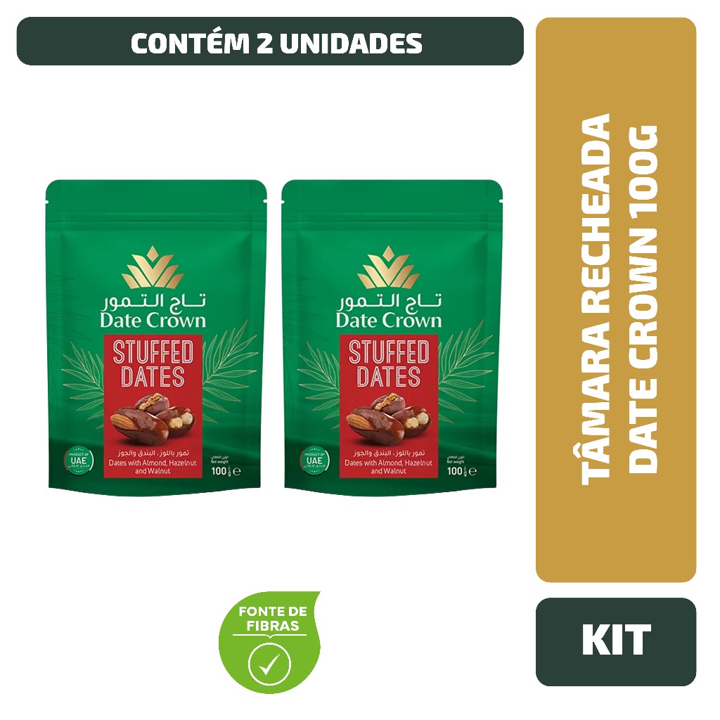 Kit Tâmara Recheada Date Crown 100G - 2 Unidades
