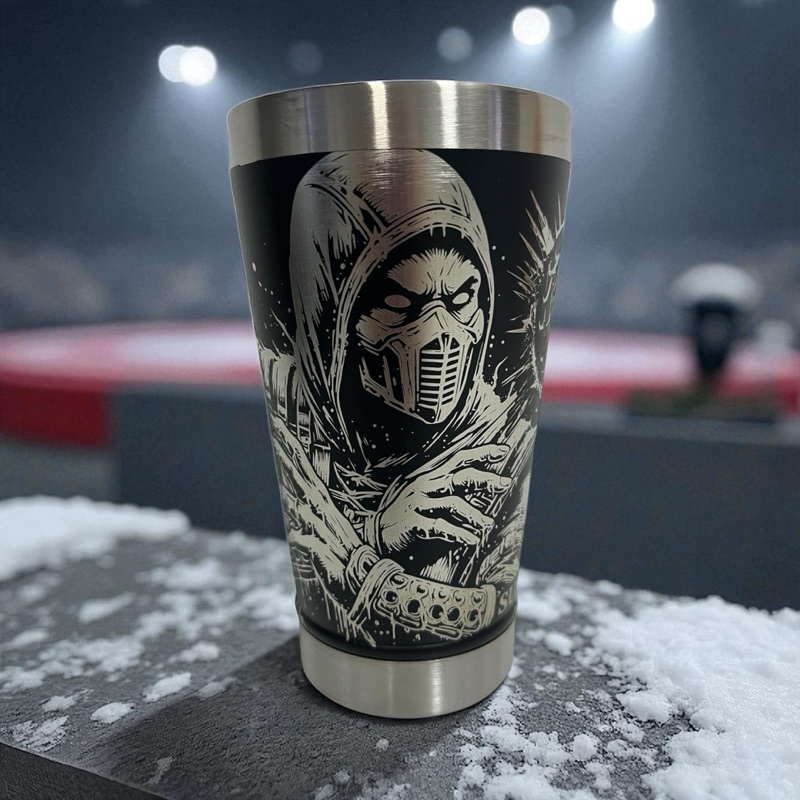 Copo Térmico 473ml Personalizado 360° do  Mortal Kombat com o Abridor da Tampa com Logo e Nome. em Oferta na Shopee