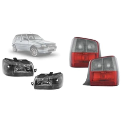 Kit Par Do Farol + Par Da Lanterna Traseira Uno Fire/Pitbull 2004 2005 2006 2007 2008 2009 2010