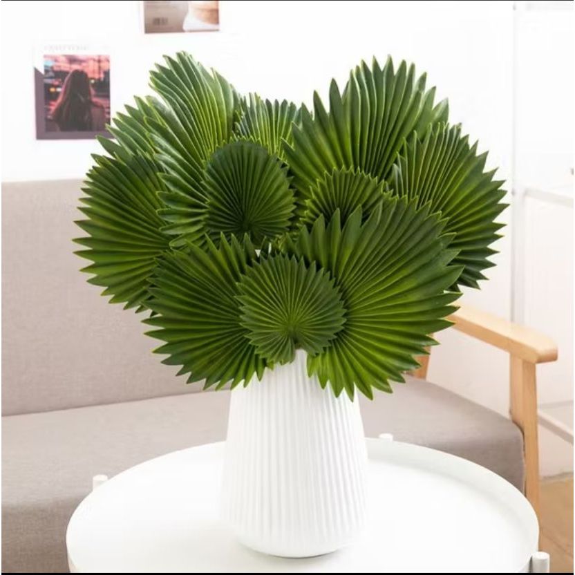 Kit 10 Peças Folhas Avulsa Palmeira Leque Complemento Para Arranjos Enfeite Decorativos