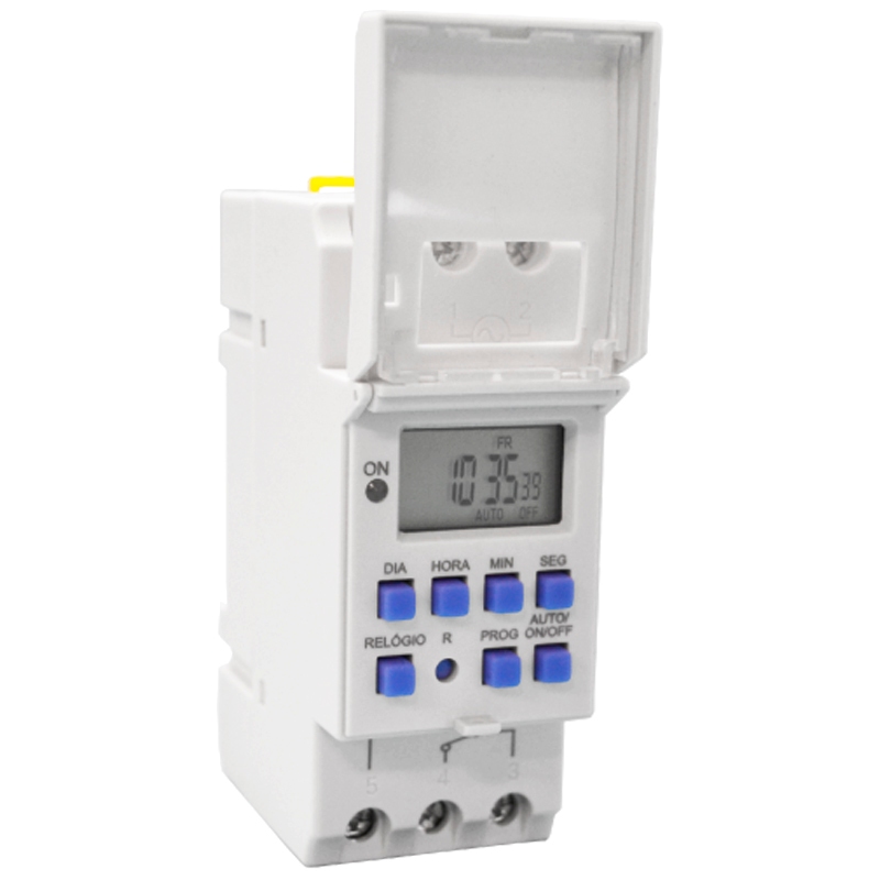 Temporizador Timer Digital Fixação Trilho Din 220v 16 Programações Exatron