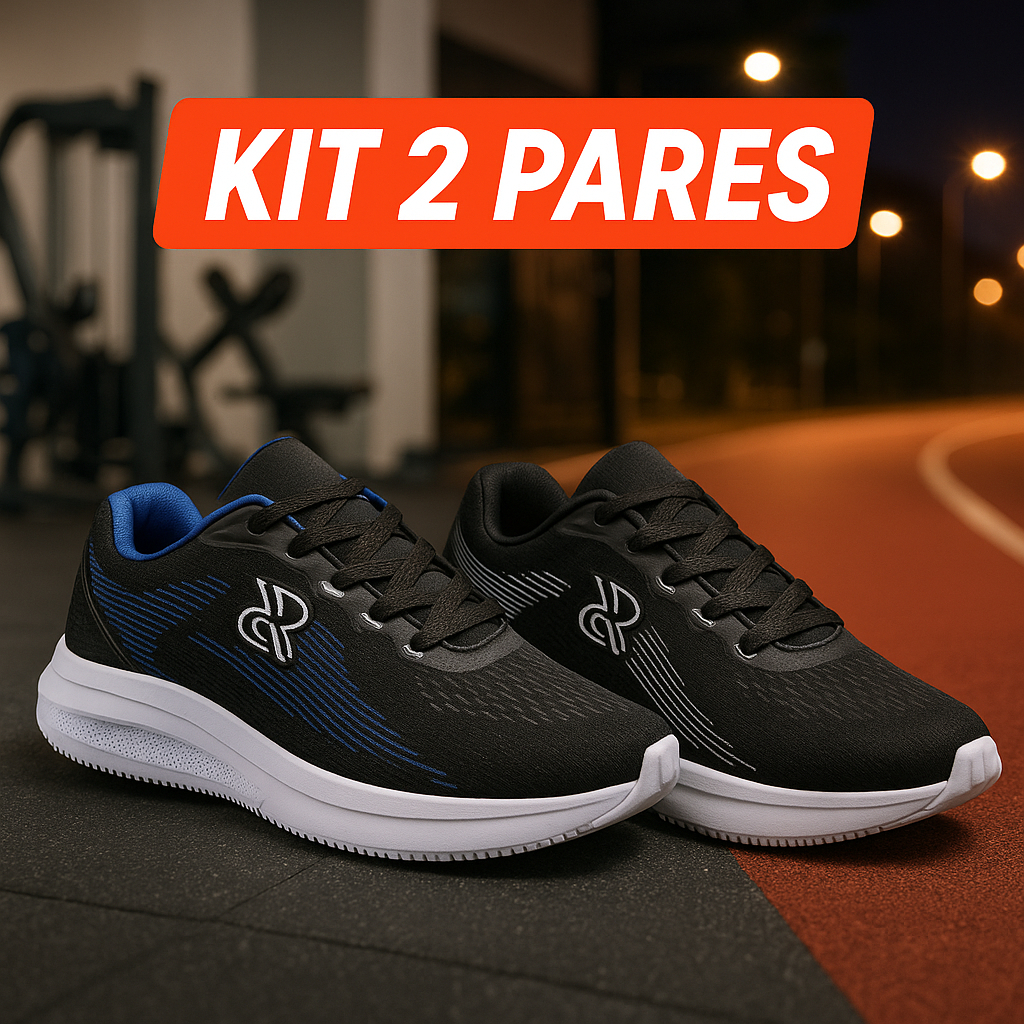 Combo 2 Pares ênis Masculino Esportivo Super Leve Confortável Para Caminhada e Academia