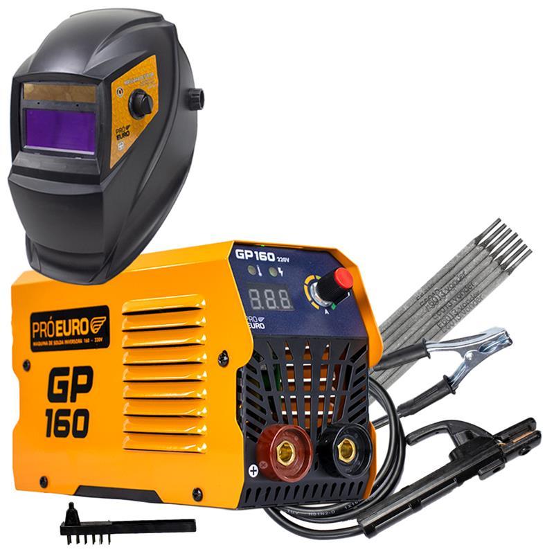 KIT Soldador Maquina GP 160 220V + Máscara PCR 912 + Eletrodo 250G Pró Euro em Oferta na Shopee