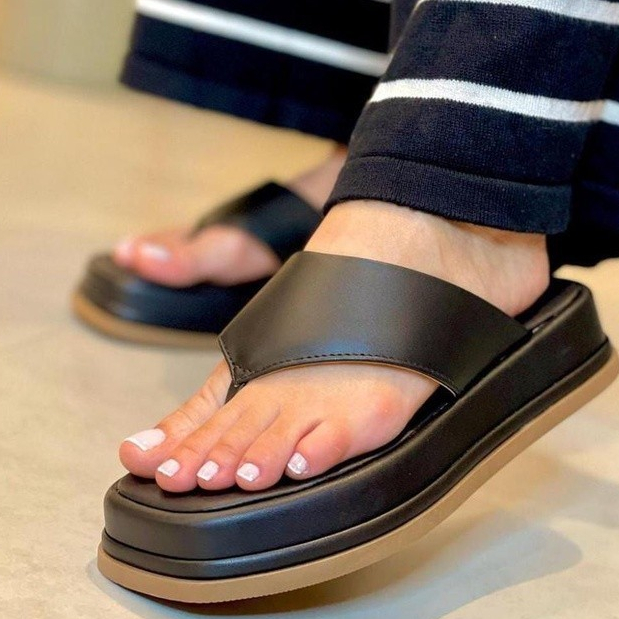 Rasteirinha Papete Flat Feminina Chinelo Plataforma Susi Original Confortável