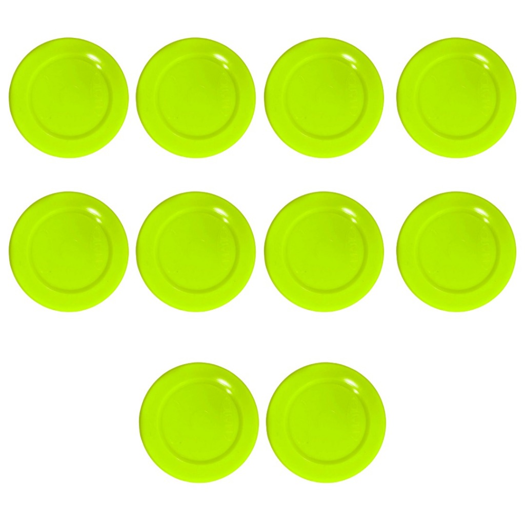 Kit 10 Discos Verdes Para Mesa Air Game Aero Hockey
