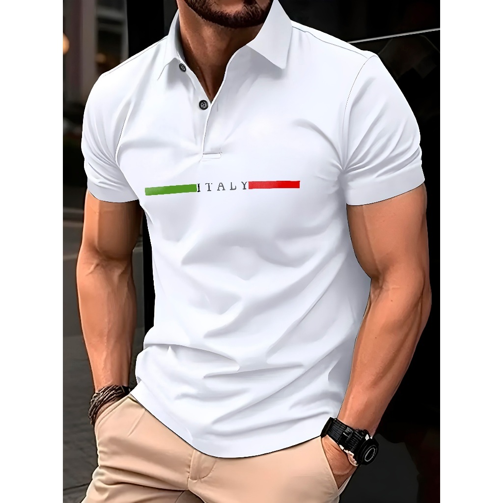 Camisa Polo Italy Luxo Malha Piquet Algodão Camiseta em Oferta na Shopee