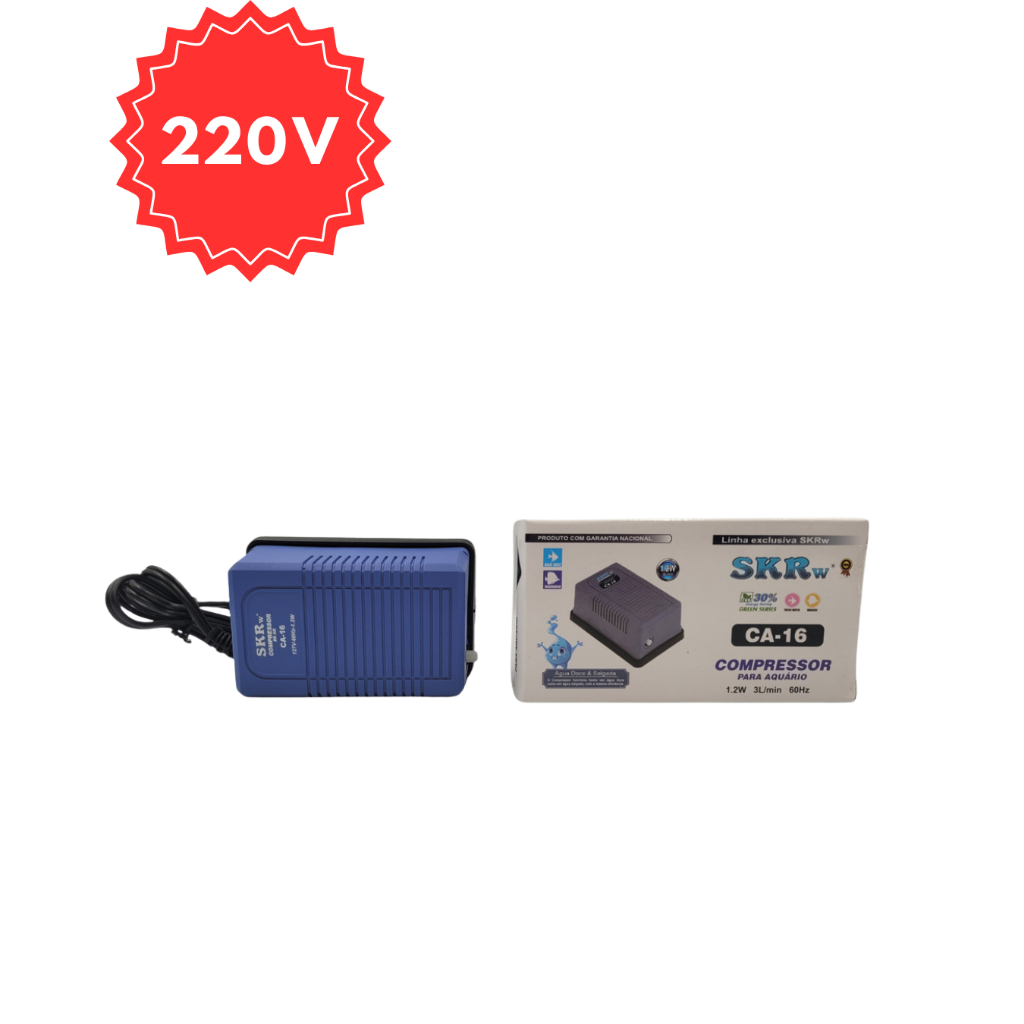 COMPRESSOR/BOMBA AIR PUMP CA-16 1 SAIDA 3L/M 1,2W 220V SKRw em Oferta na Shopee