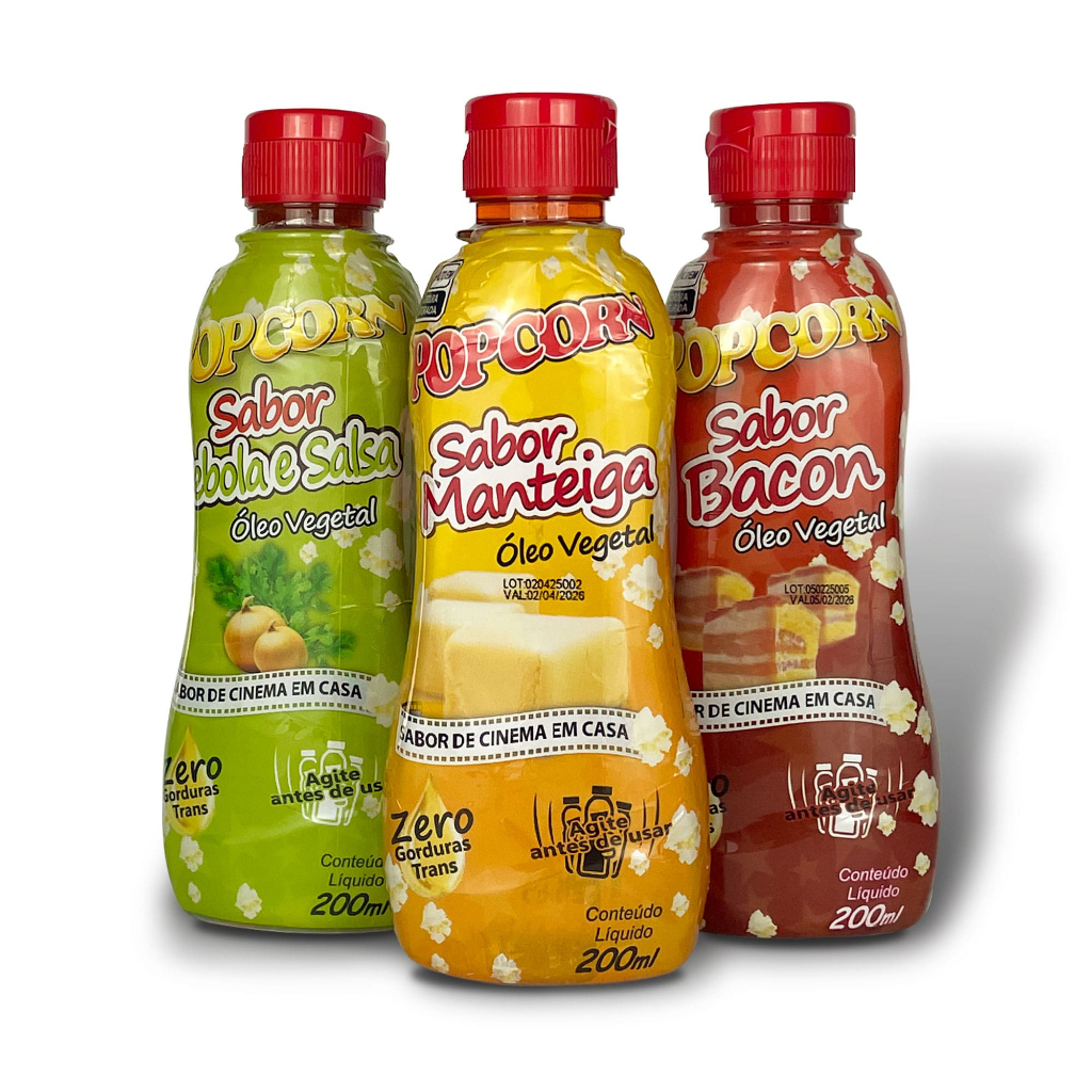 Combo de Óleo Vegetal Popcorn - Três sabores em Oferta na Shopee