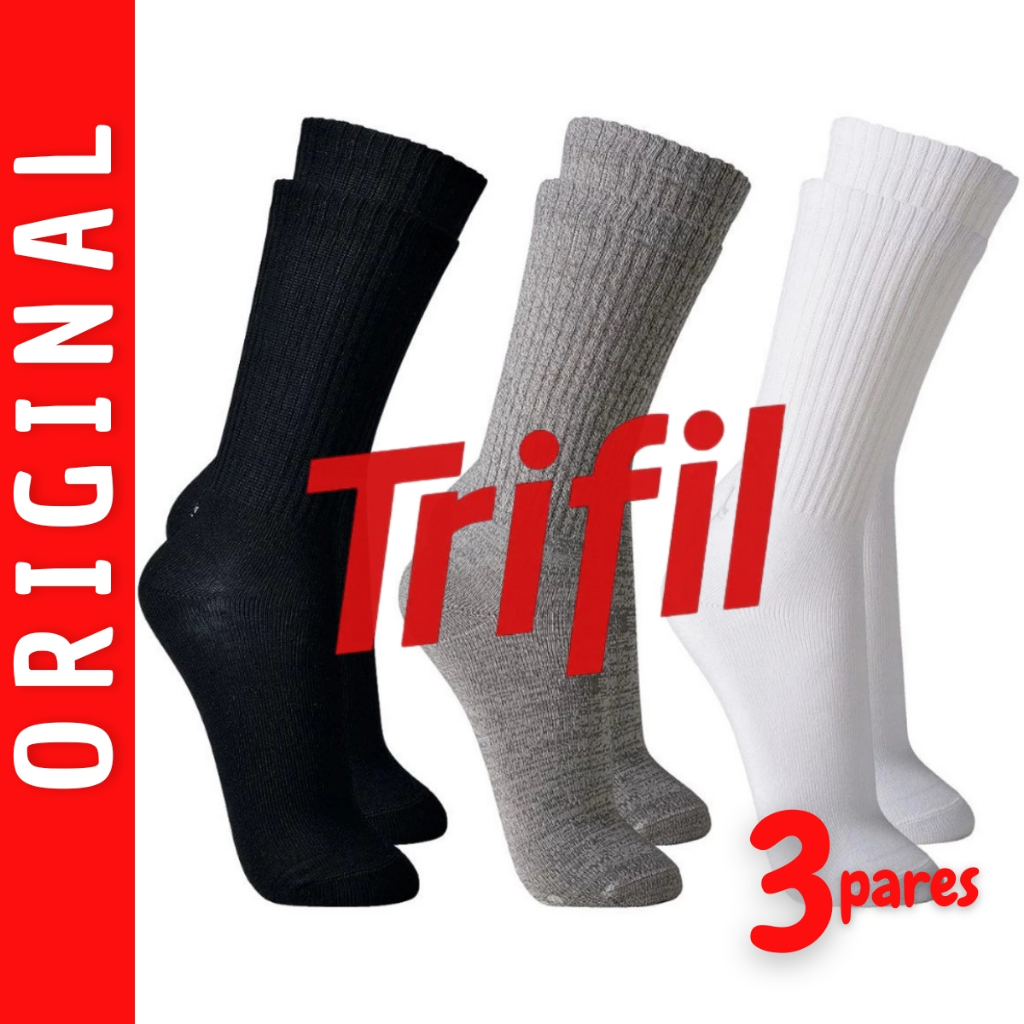 Kit 3 Meia Cano Longo Alto Punho Soft Atoalhada Grossa Academia Esportiva Algodão em Oferta na Shopee