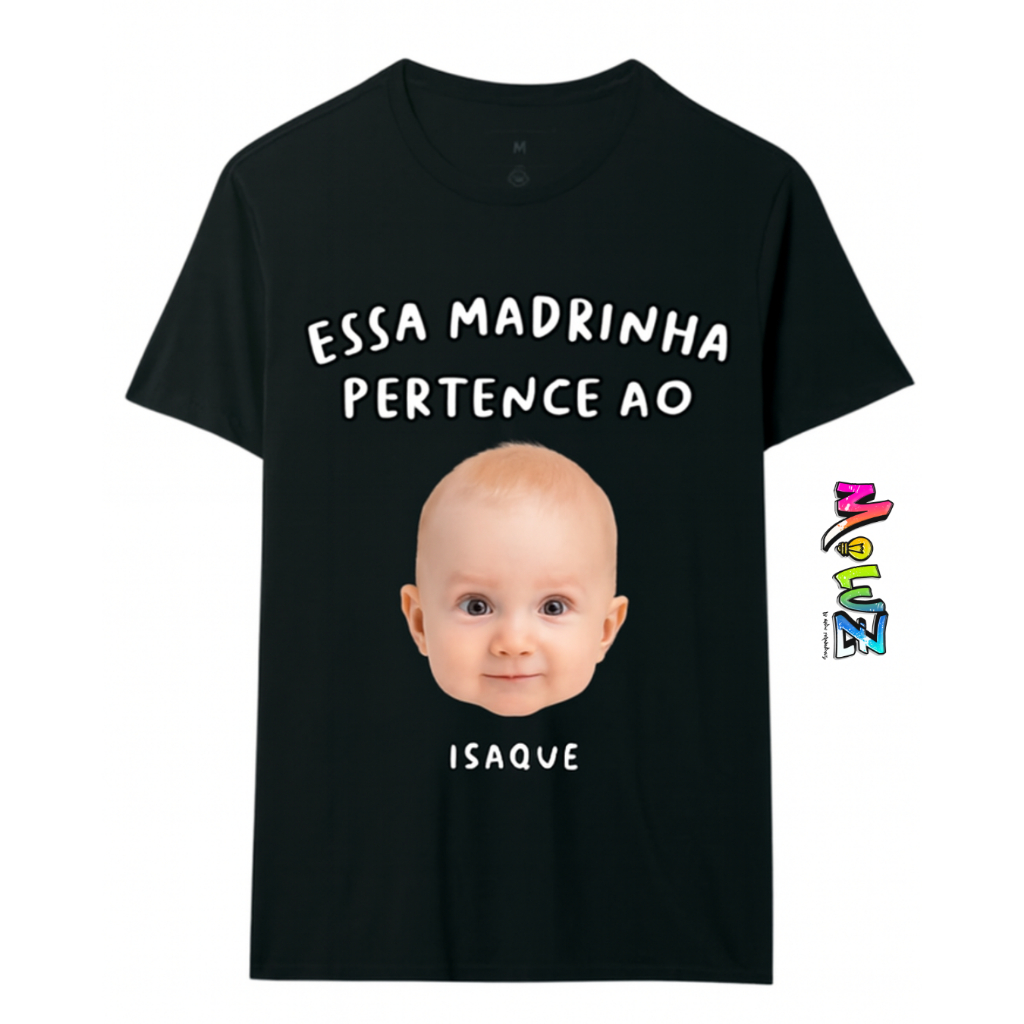 Camiseta Personalizada com Foto do Rosto Criança Presente Papai, Mamãe, Avo, Dinda, Madrinha, Titio Personalize com foto