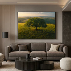 Quadro Decorativo Grande Com Moldura 80x120 cm Para Sala Quarto Escritório Árvore da Vida