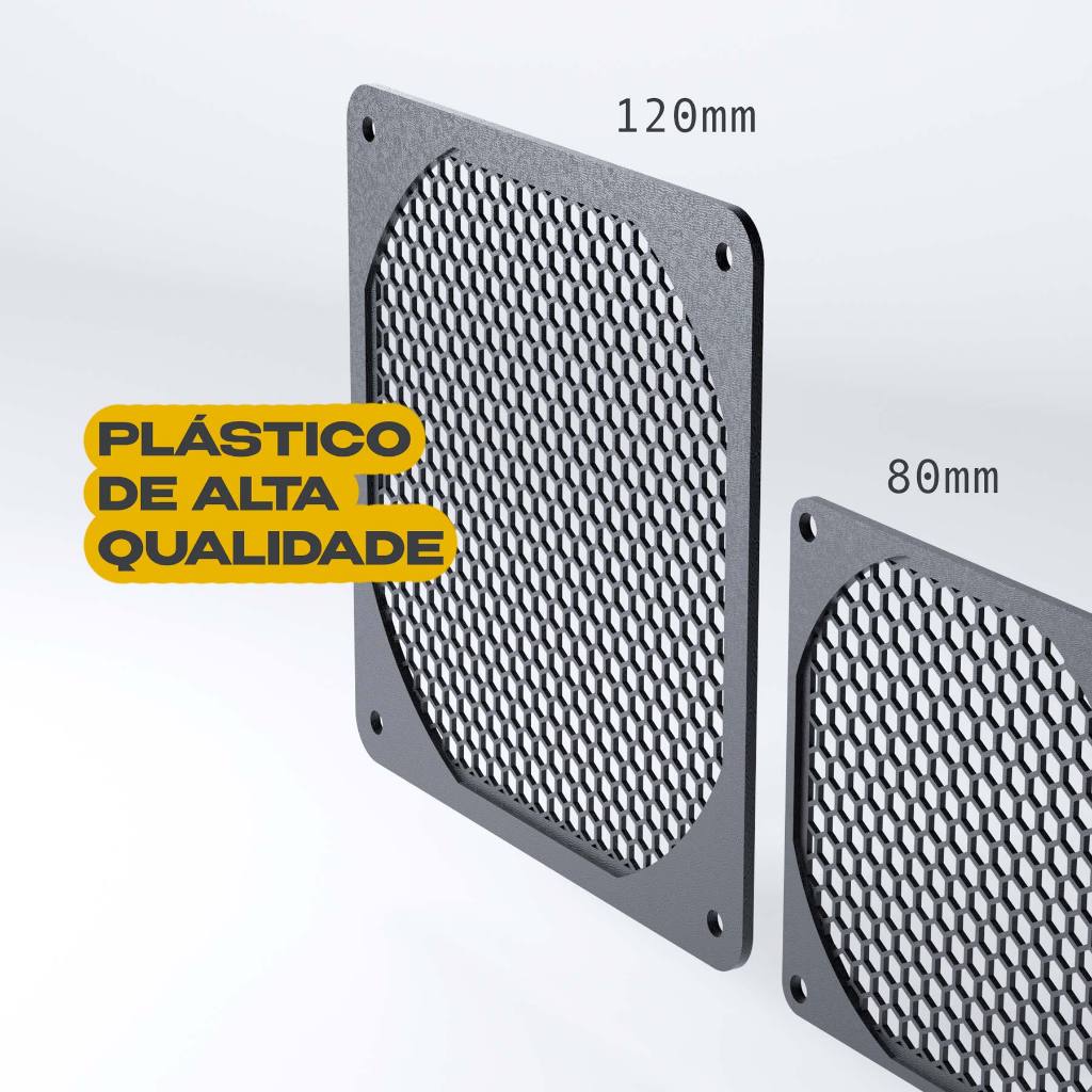 Kit 2 Grades para Fan / Cooler de 80, 92, 120 ou 140mm - Várias Cores para o Setup - Estilo Colméia