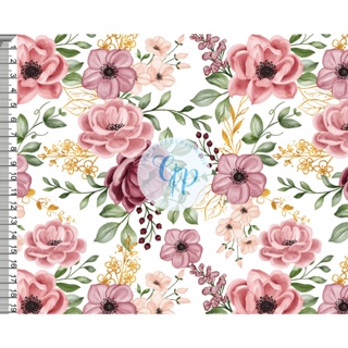 Sintético Doll Estampado - Floral e Flores - Bordado 3D - 0,50 x 1,38 em Oferta na Shopee