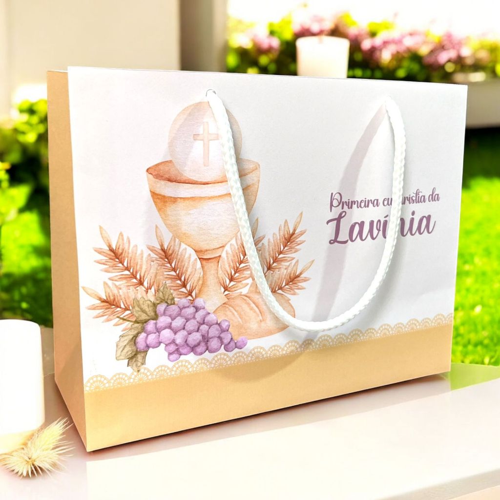 SACOLINHA PRIMEIRA COMUNHÃO PRIMEIRA EUCARISTIA Personalizada | Sacolinha | Lembrancinha  Mimos