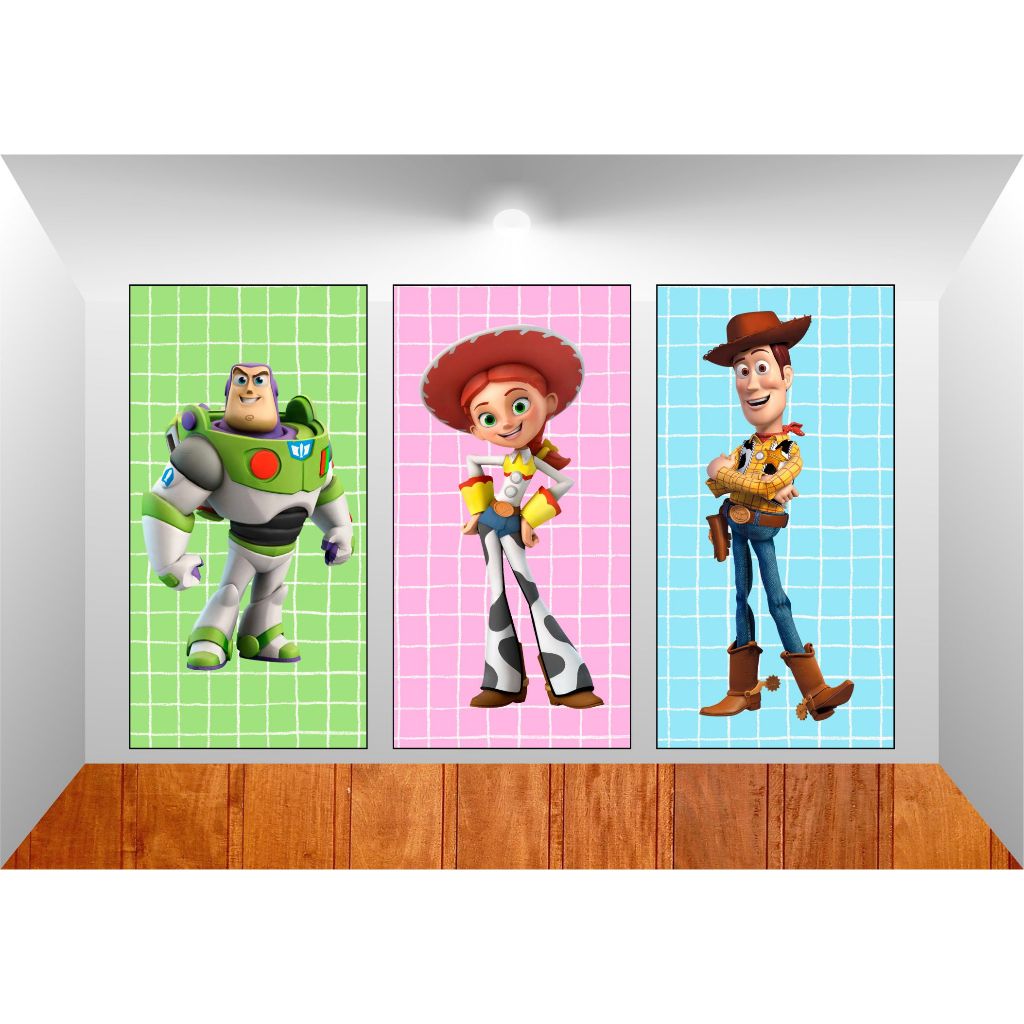 PAINÉIS PARA FESTAS, TOY STORY COLLORS, VERTICAL 2X1 SEM ELÁSTICO OU ROMANO 2X1 COM ELÁSTICO