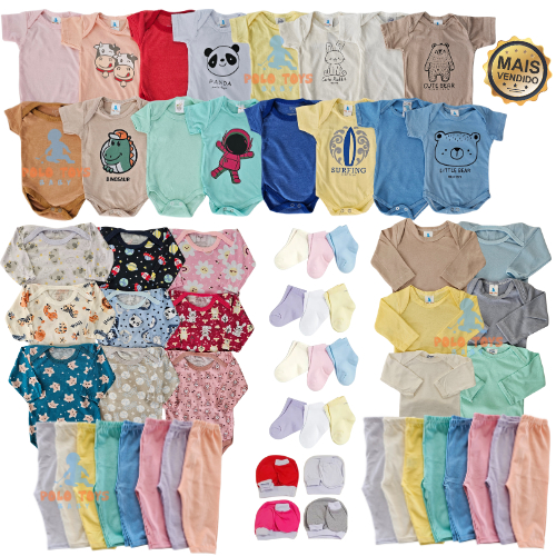 Kit Enxoval bebê completo 30 peças menino menina e unissex algodão em Oferta na Shopee