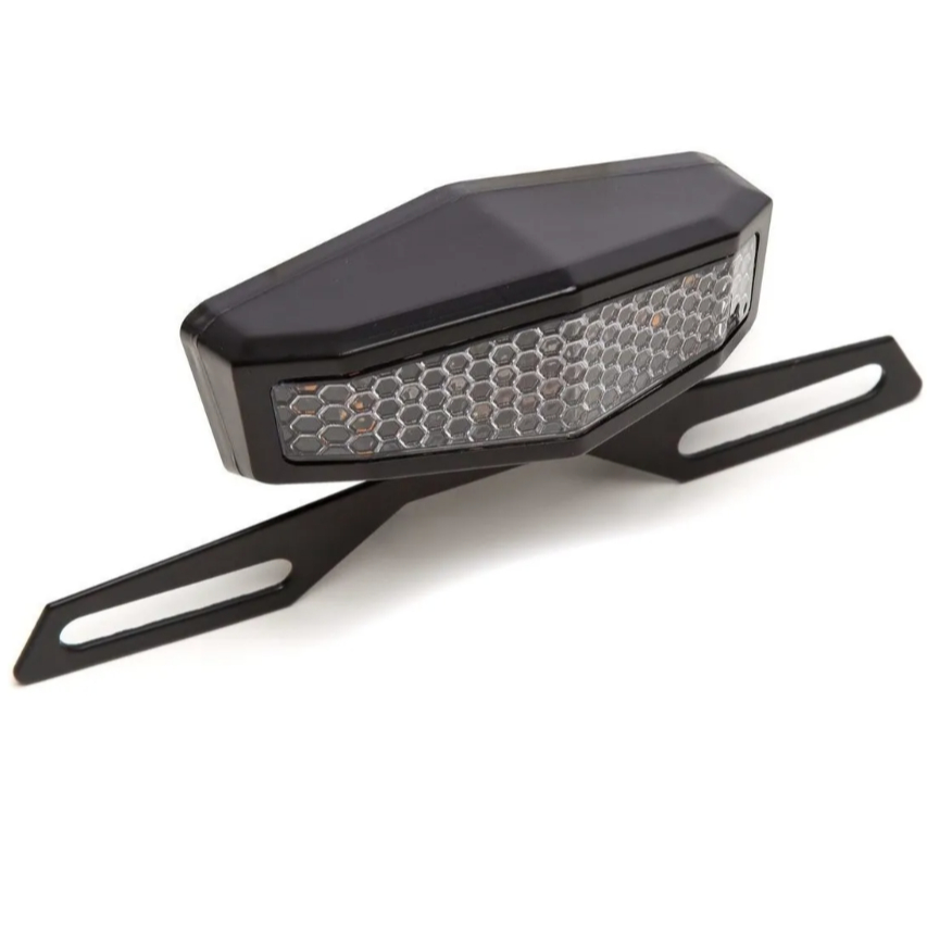 Lanterna Traseira Led Moto Universal C/ Pisca e Suporte Placa Xt660 Tenere Lander Cb300 Nc700 Hornet Delta