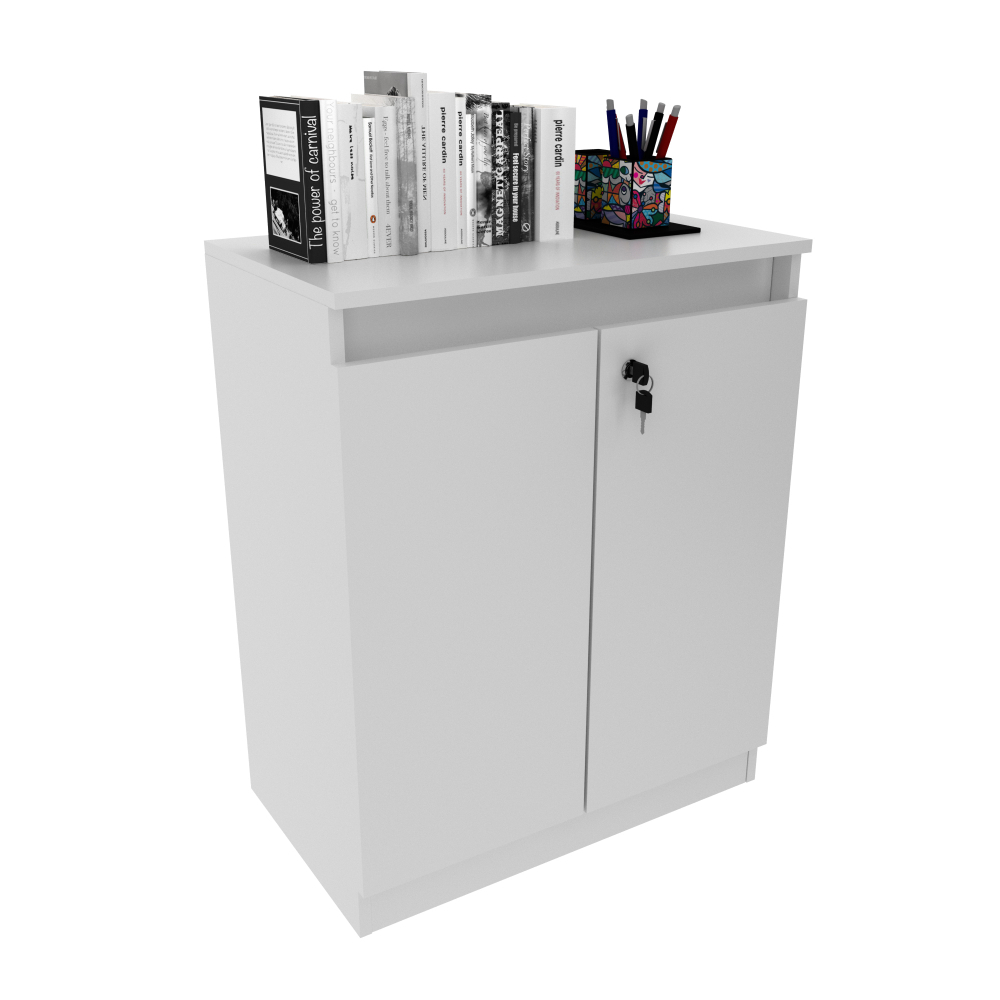 Balcão para Escritório Com Chave Home Office 2 Portas Branco - Tecnomobili em Oferta na Shopee
