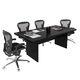 Mesa para Escritório Reunião 6 Lugares Office Preta ME4119 Tecnomobili em Oferta na Shopee
