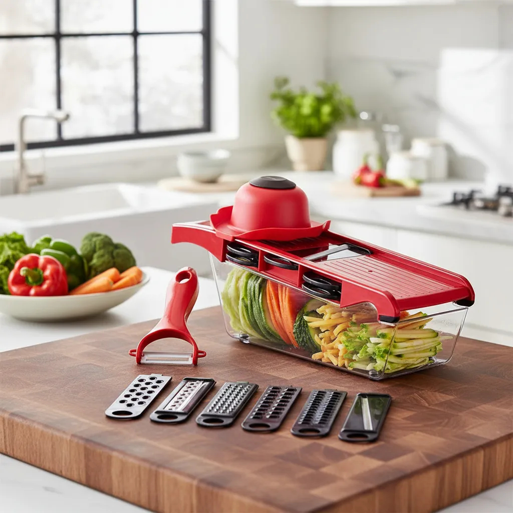 Mandoline Profissional Fatiador / Cortador / Ralador Inox – Versátil & Seguro em Oferta na Shopee