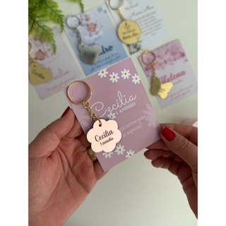 lembrancinhas chaveiro em acrílico espelhado personalizado em Oferta na Shopee