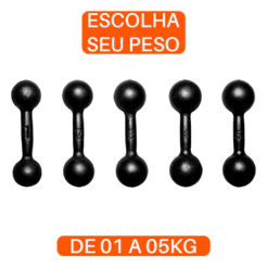Halter Bola Pintado 1 a 5kg Treino Musculação Peso Livre Funcional Academia