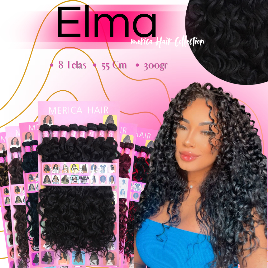 Cabelo Orgânico Elma 8 Telas Super Star 55cm 300gr