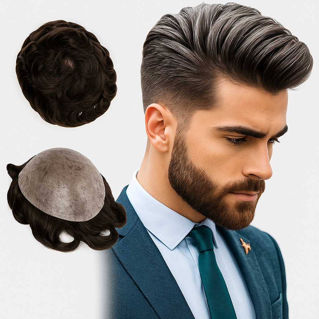 Prótese Capilar Masculina Micropele com nó Cabelo Humano em Oferta na Shopee