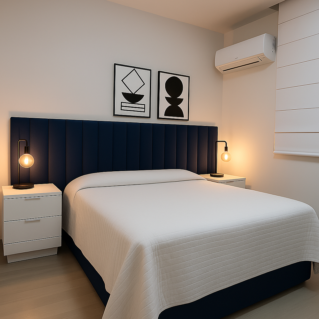 Cabeceira de Cama Casal Queen Estofada Modulada 1,80X45cm - Luxo Cama Quarto Casa