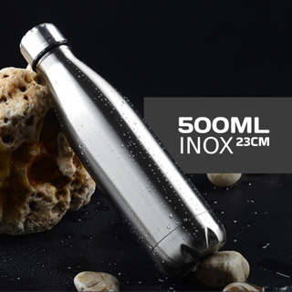 Garrafa Com Tampa 500ml Inox de Água Térmica Squeeze Dupla Camada Gelada Escola Academia Viagem em Oferta na Shopee