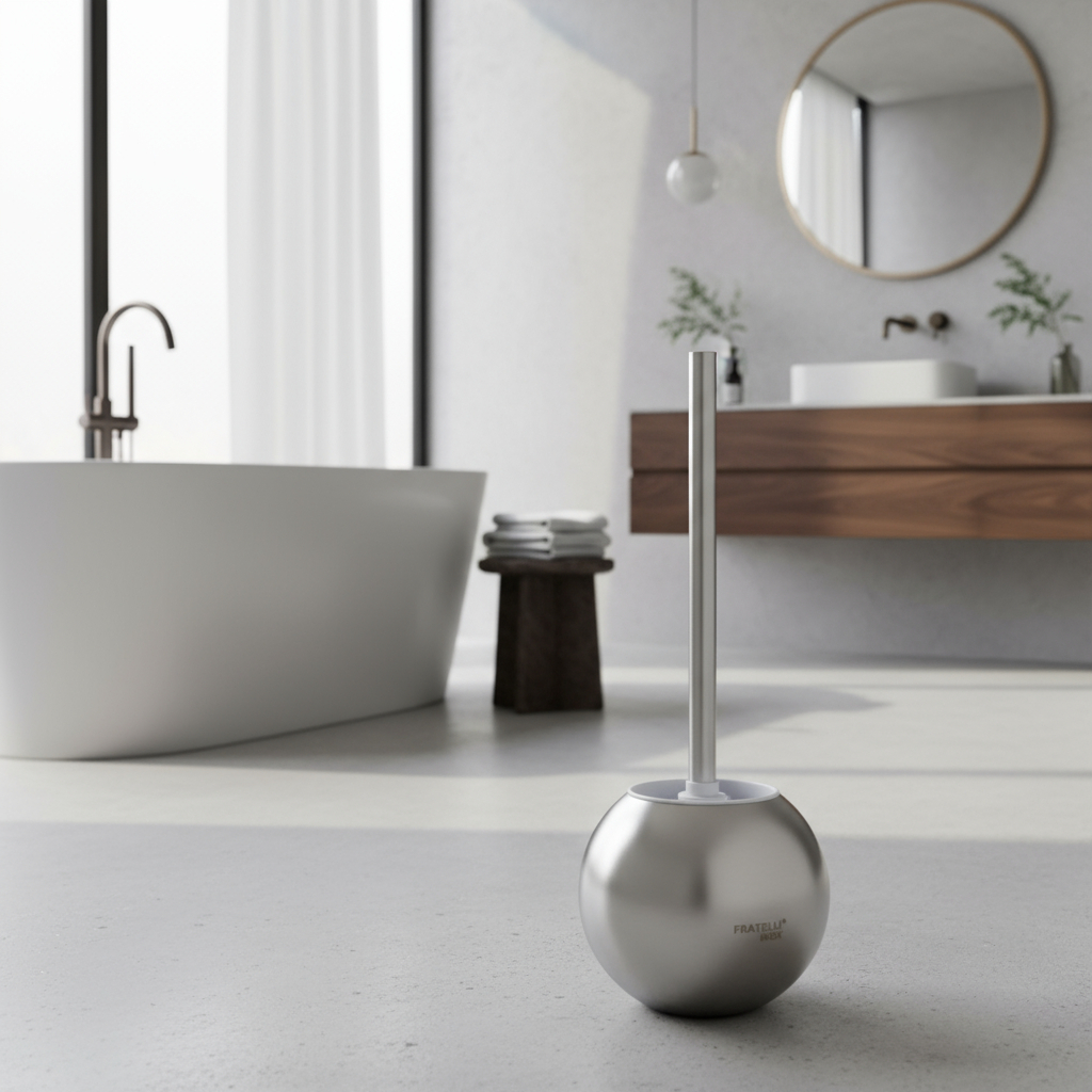 Escova Sanitária com Suporte em Inox Banheiro Fratelli Alta Resistência e Durabilidade