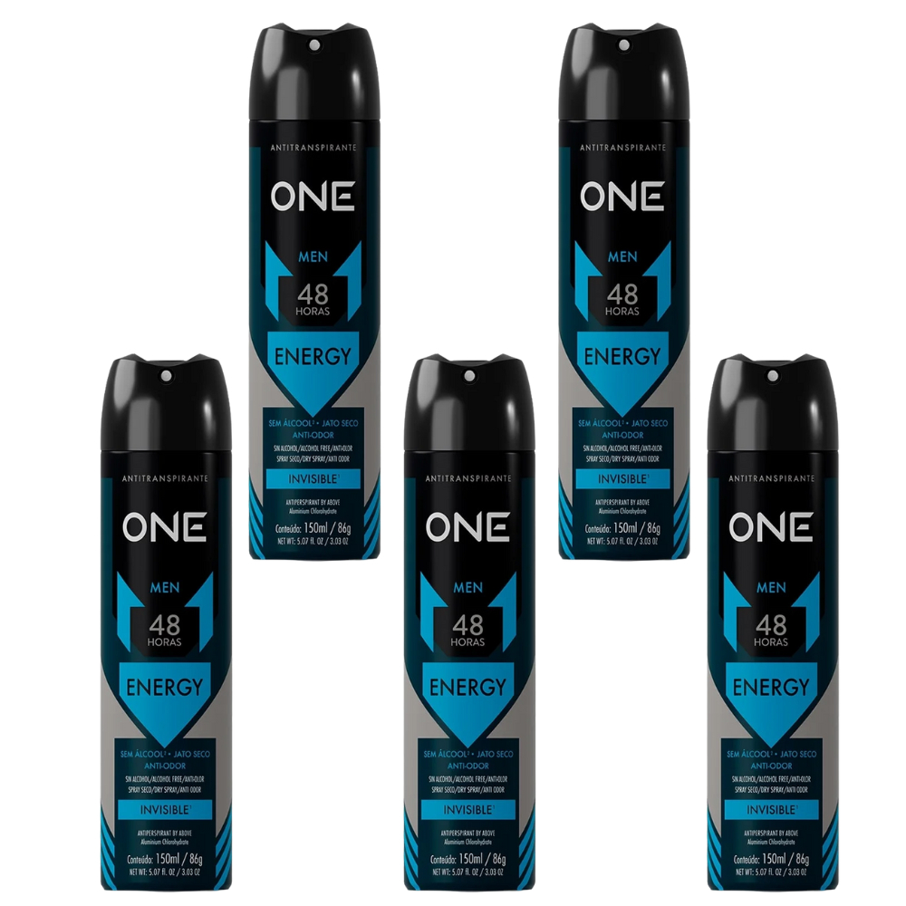 Kit 5 Desodorante Above One Men Energy 150ml