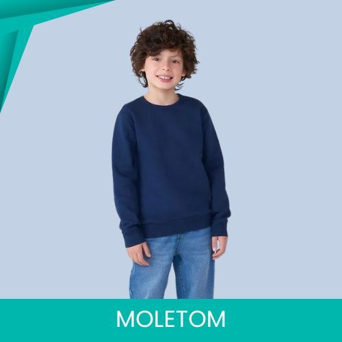Blusão Infantil Masculino Flanelado Com Punho Básico Malwee Uniforme Escola
