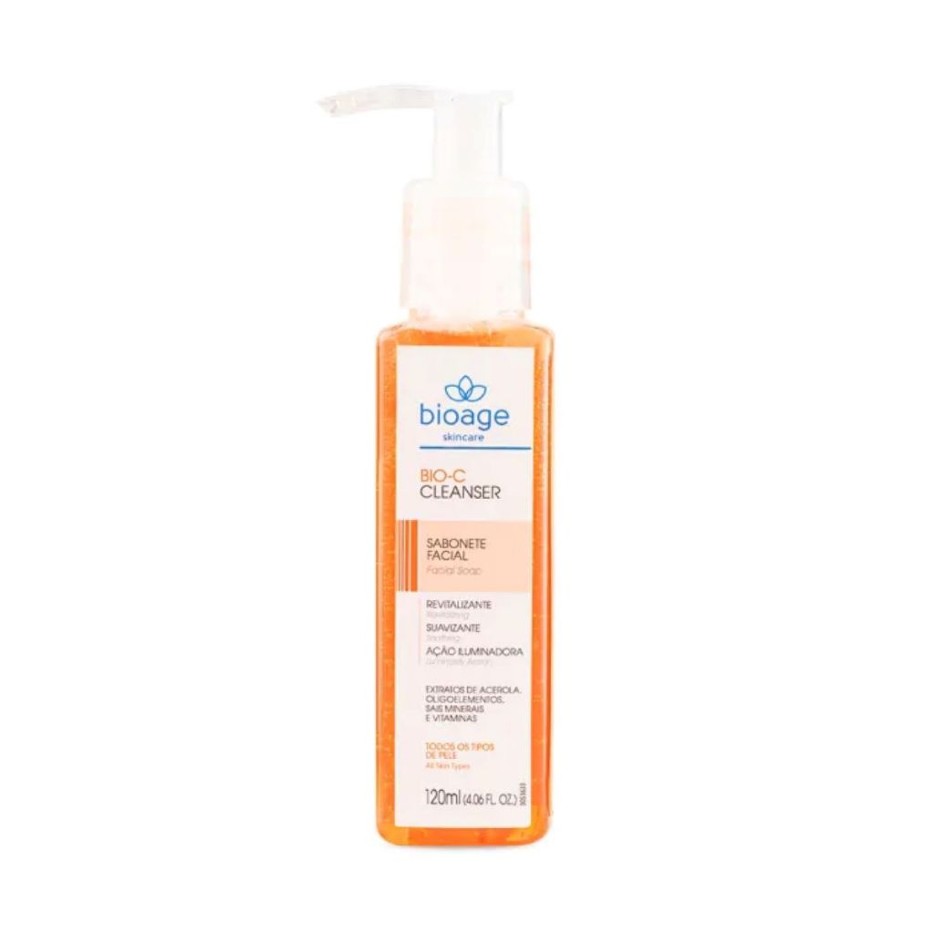 Sabonete Facial com Vitamina C Bio-C Cleanser - 120ml Bioage em Oferta na Shopee