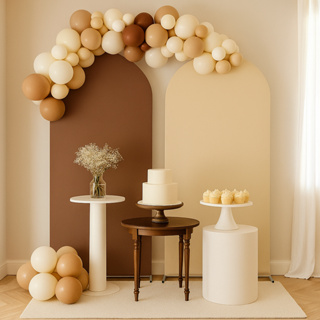 PAINEL ROMANO CAPA DUPLA FACE SISTEMA VESTE FÁCIL 2MX1M DECORAÇÃO DUAS CORES  MARROM E BEGE FESTAS em Oferta na Shopee