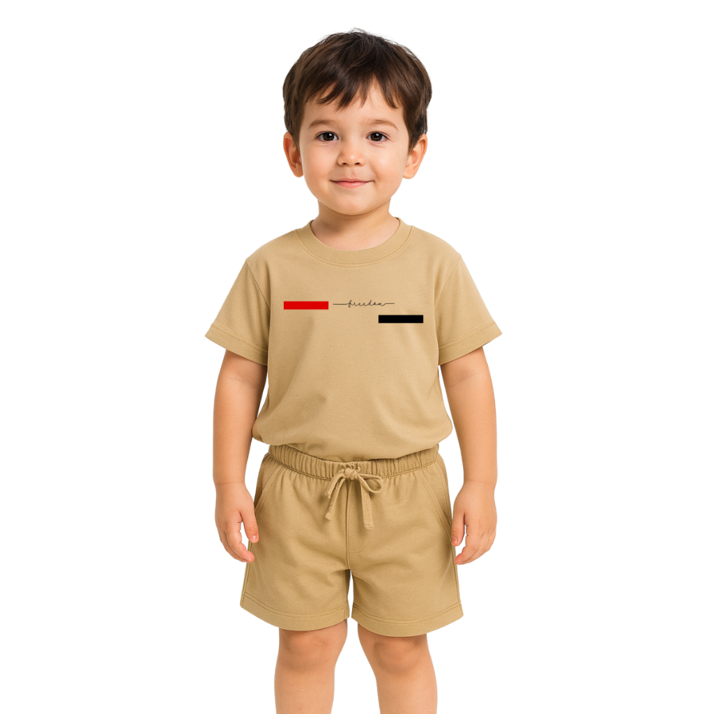 Conjunto Infantil Menino Masculino Moderno Estampada Freedom  Malha em Algodão Premium