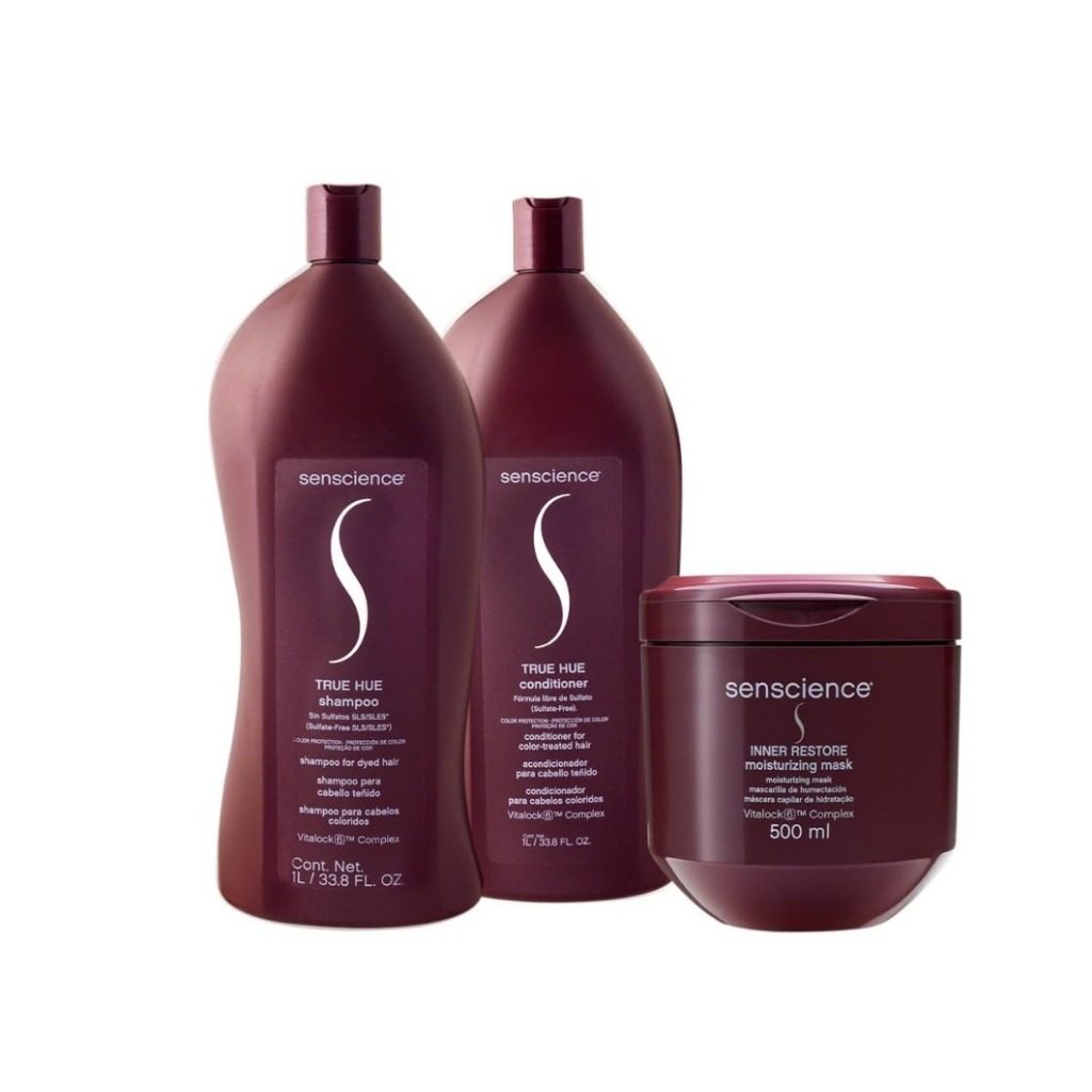 Kit Senscience True Hue + Inner Restore 500G  Salon Total (3 produtos) em Oferta na Shopee