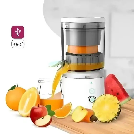 Espremedor Elétrico Laranja Limão Frutas Fazer Sucos Recarregável Usb Multifuncional 2 em 1